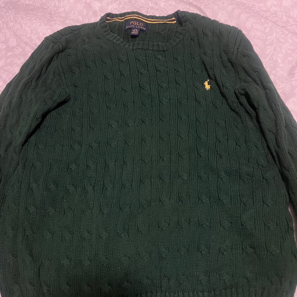 Polo by Ralph Lauren Green Cable Knit Sweater